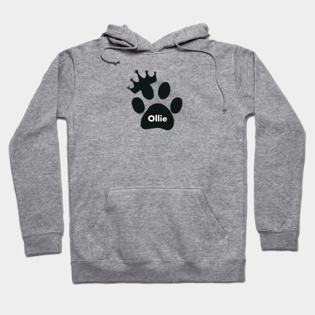 Ollie cat name made of hand drawn paw prints Hoodie by GULSENGUNEL